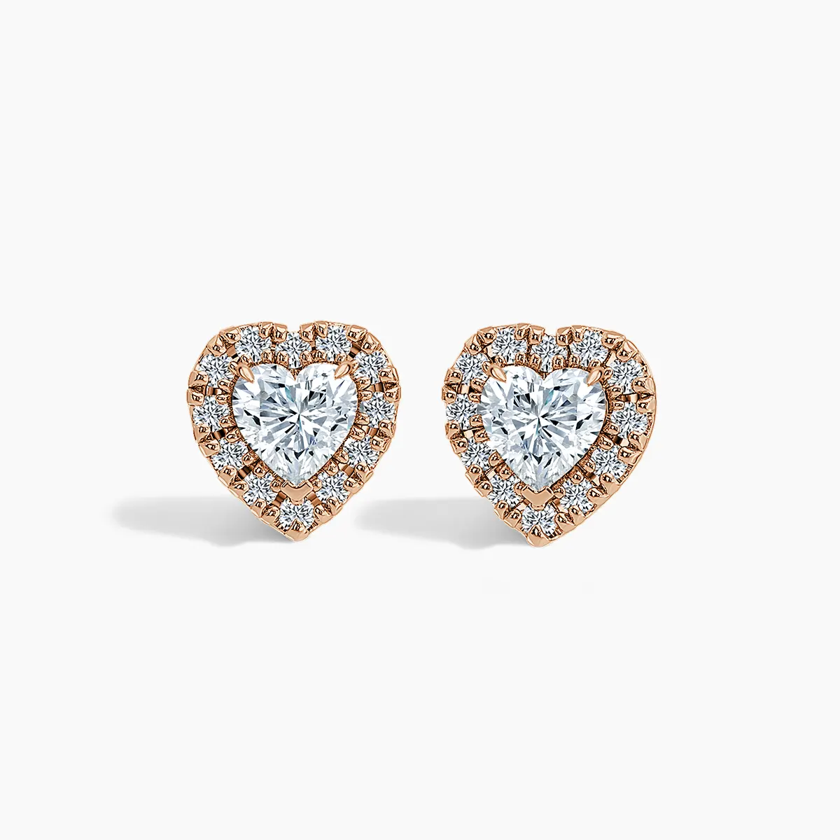 Heart Single Halo Earrings