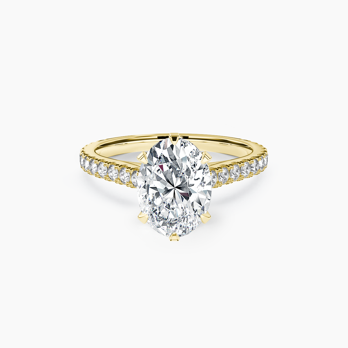 6 Claw Oval Majestic Pavé Ring