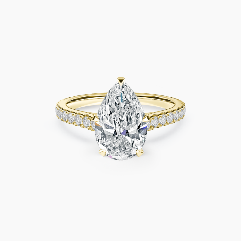 6 Claw Pear Majestic Pavé Ring
