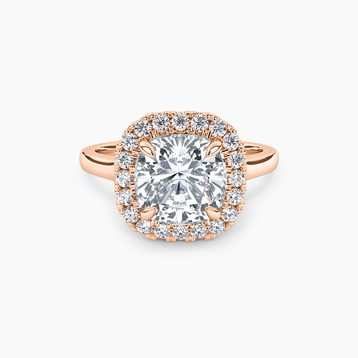 Classic Contour Cushion Halo Ring