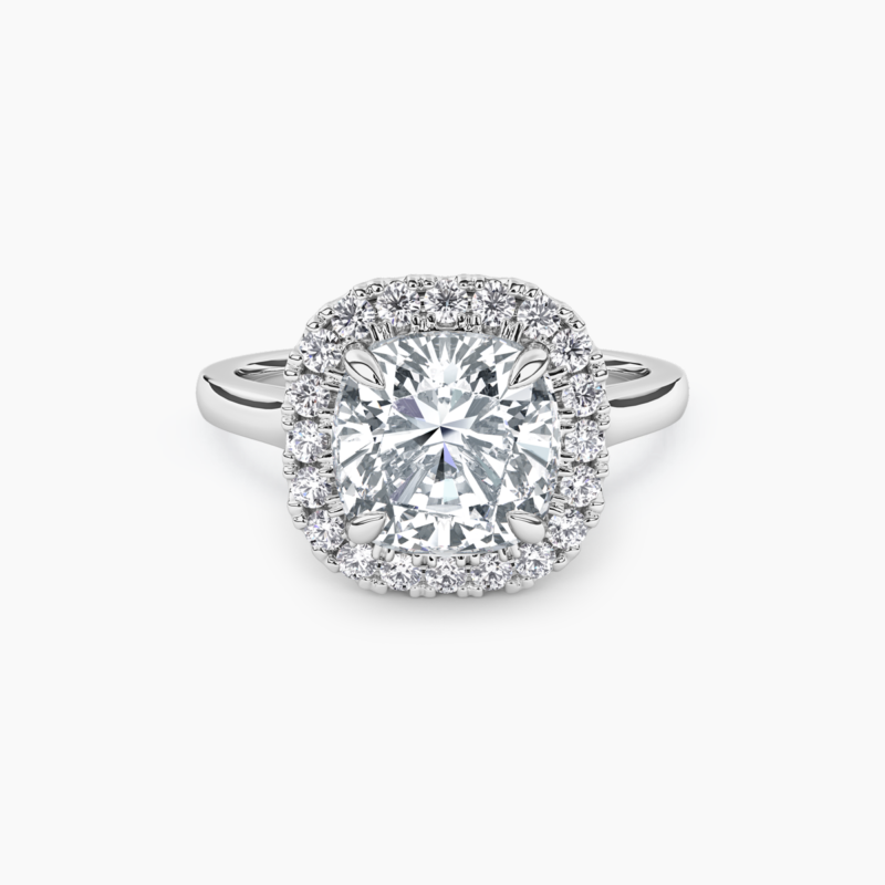 Classic Contour Cushion Halo Ring