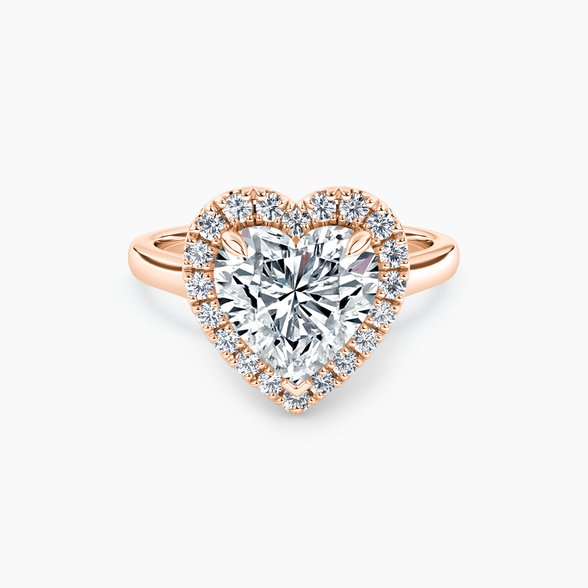 Classic Contour Heart Halo Ring