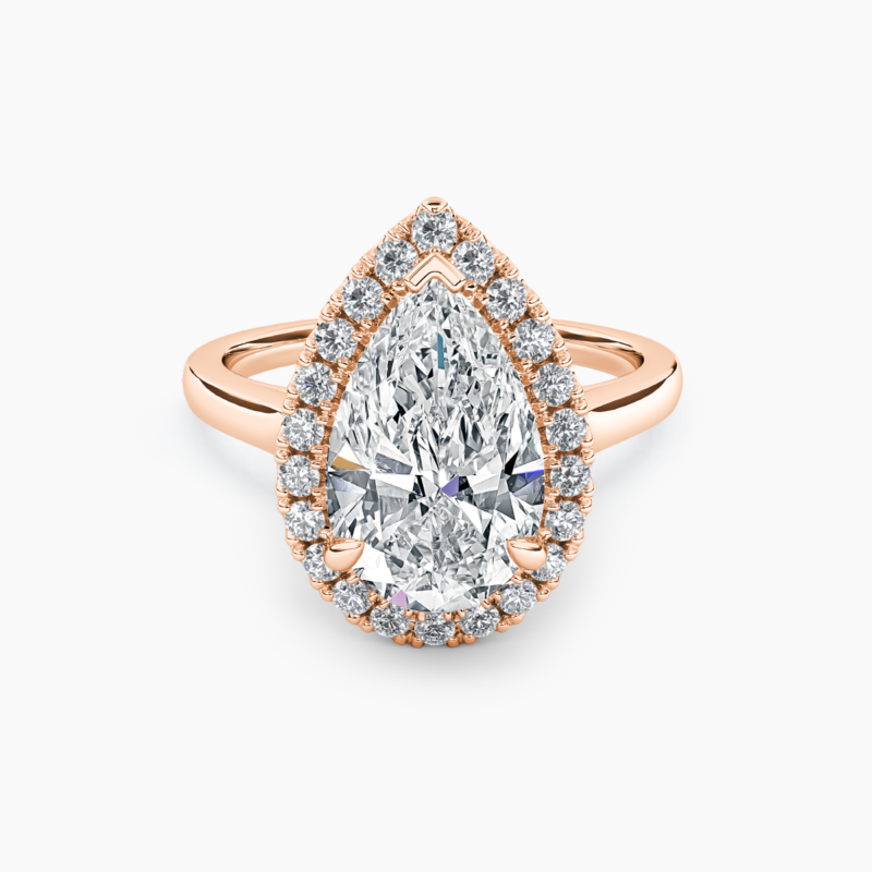 Classic Contour Pear Halo Ring