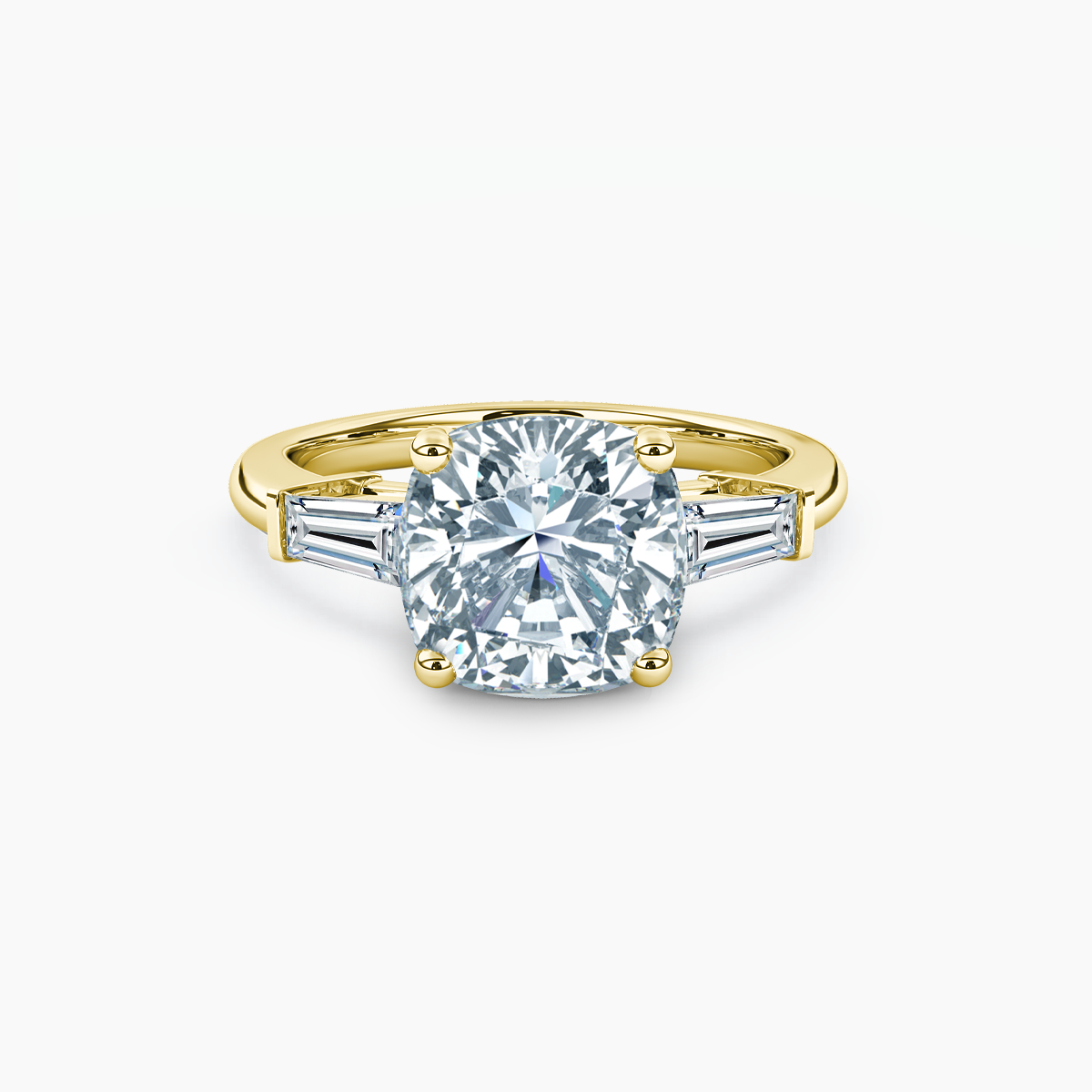 Baguette Brilliance Cushion Engagement Ring