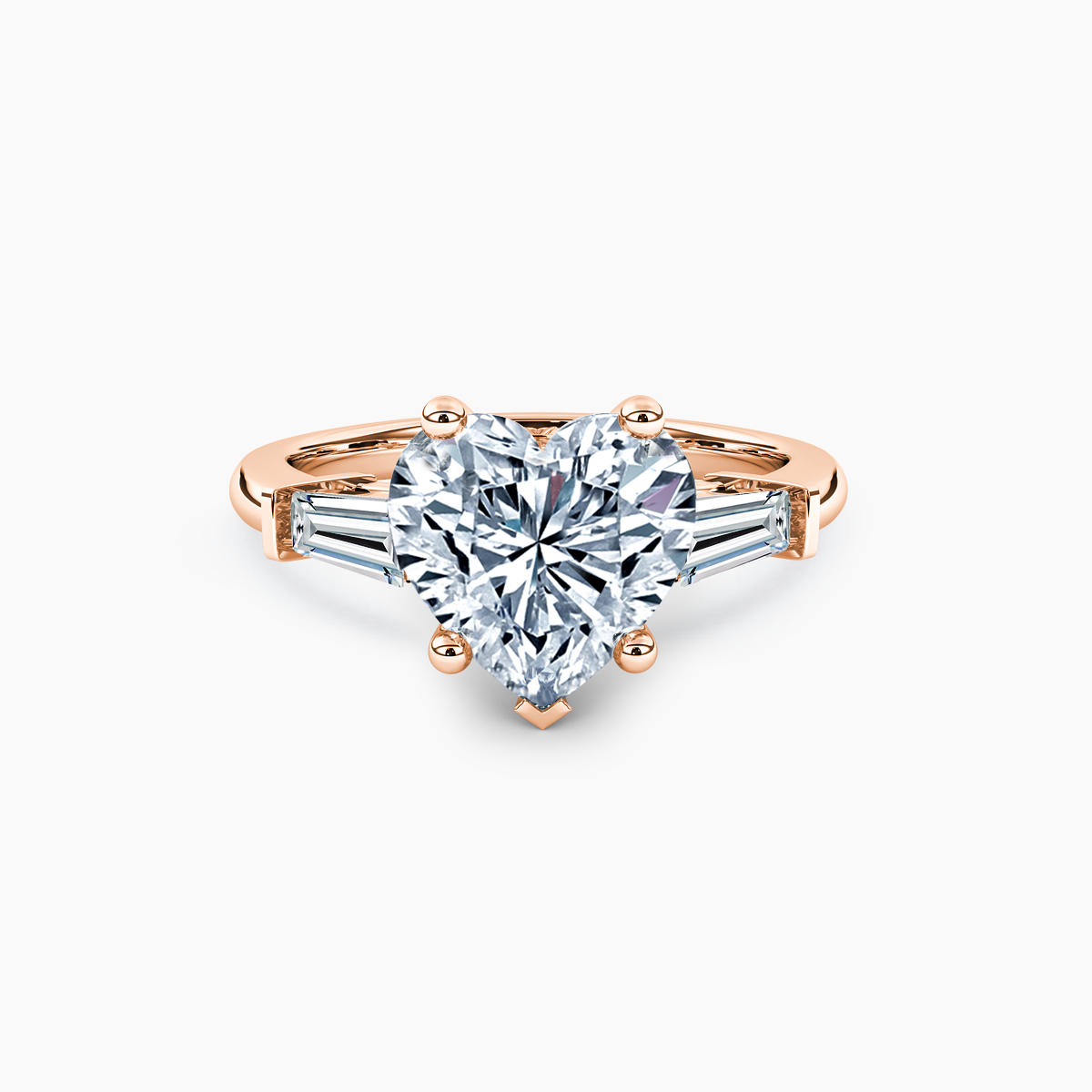 Baguette Brilliance Heart Engagement Ring