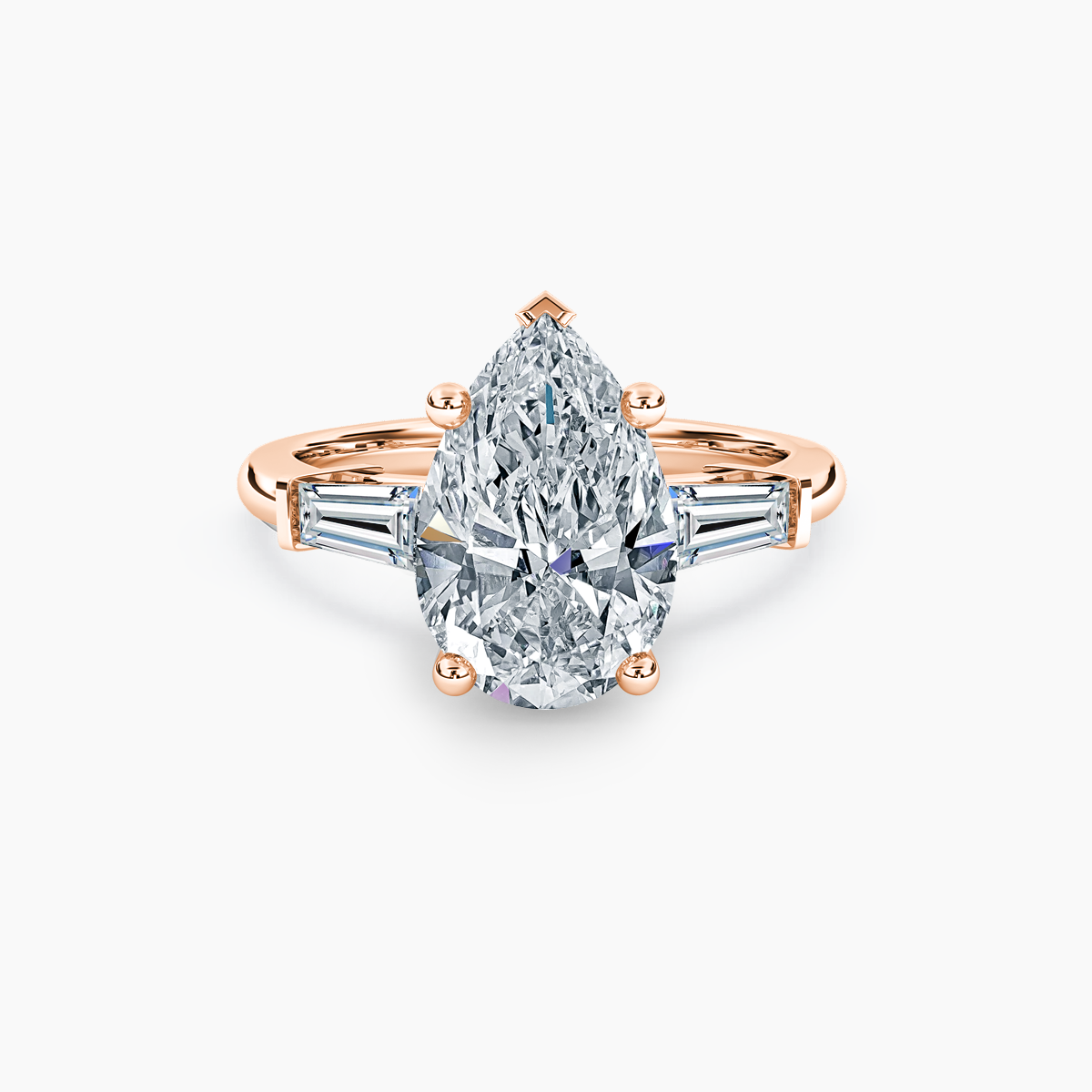 Baguette Brilliance Pear Engagement Ring