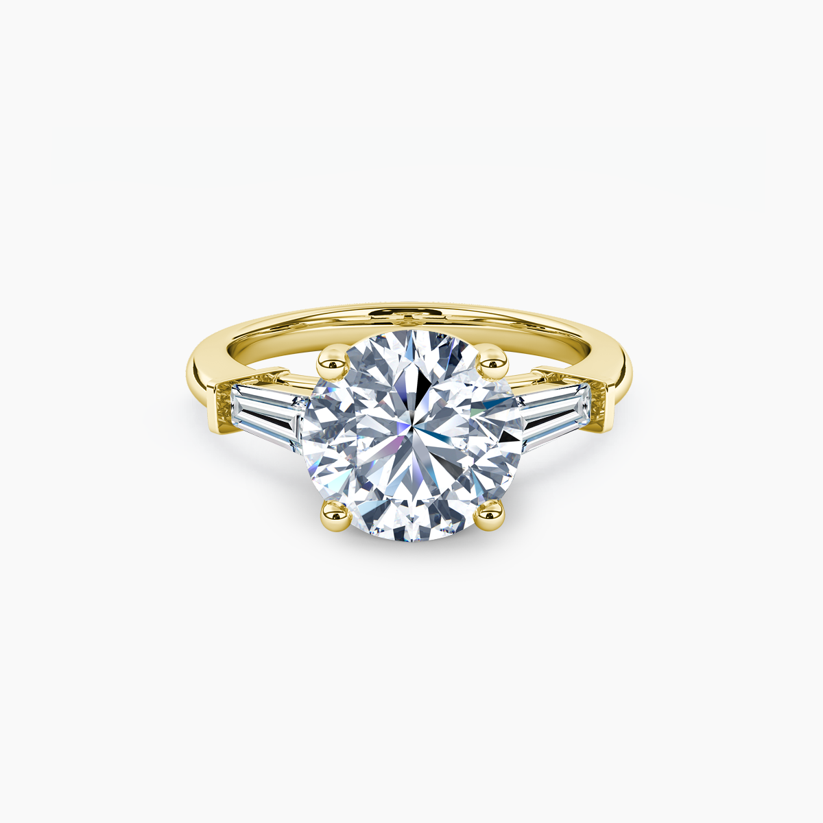 Baguette Brilliance Round Engagement Ring