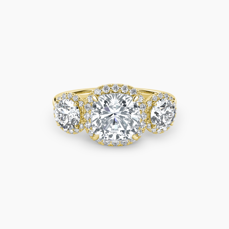 Trilogy Halo Cushion Engagement Ring