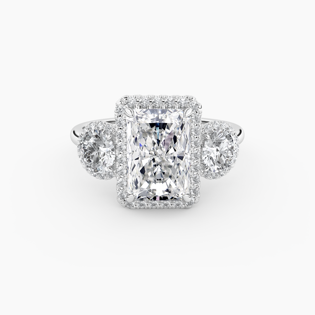 Trilogy Halo Radiant Engagement Ring