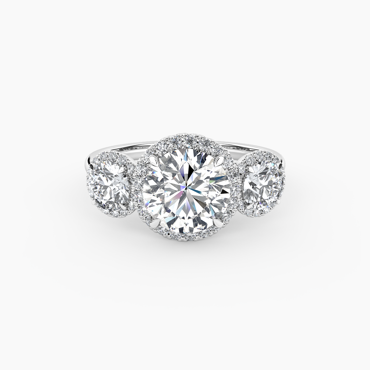 Trilogy Halo Round Engagement Ring