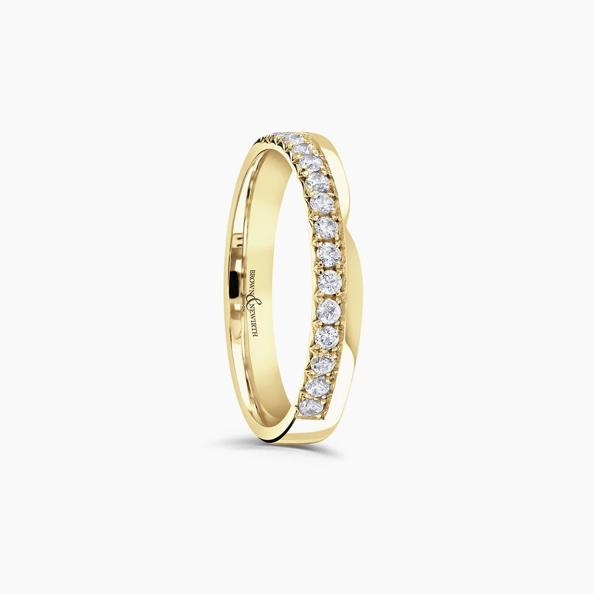 Cutaway Diamond Set Wedding Ring