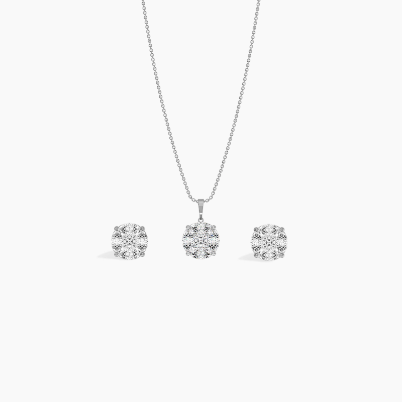 1.01ct Classic Multi-Stone Diamond Pendant Set