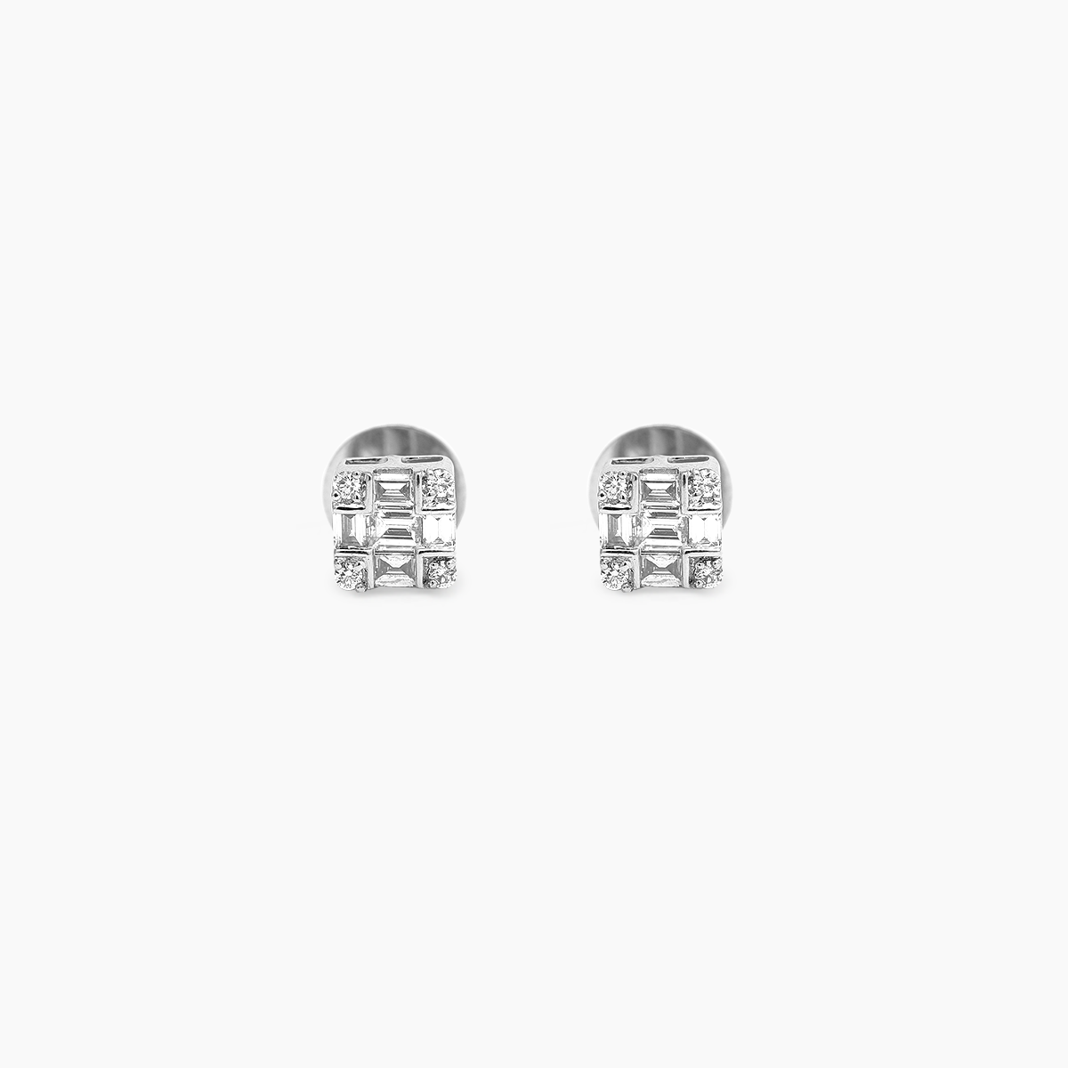 0.39ct Square Cluster Diamond Earrings