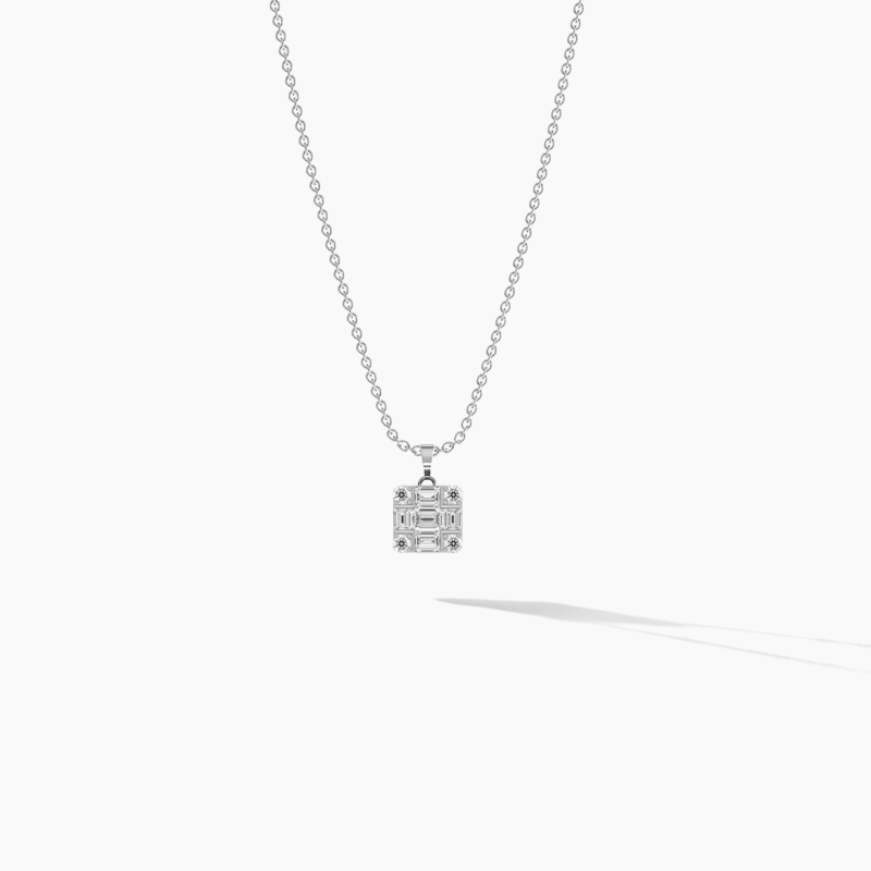 0.14ct Square Cluster Diamond Pendant