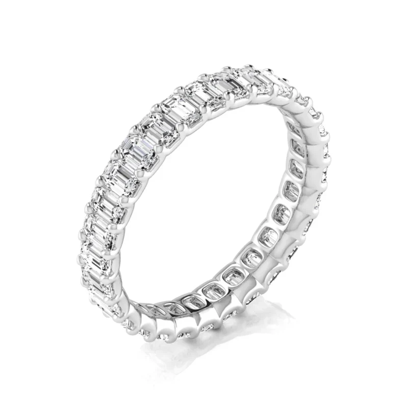 0.10 pts Emerald Diamond Full Eternity Band