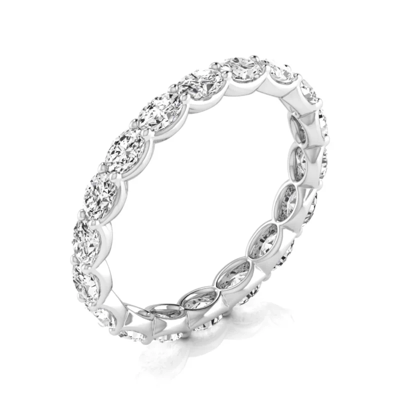 0.10 pts Oval Diamond East-West Eternity Band