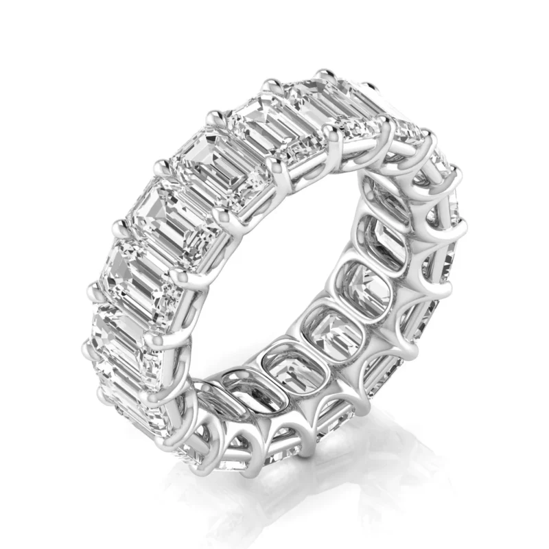 0.75 pts Emerald Diamond Full Eternity Band