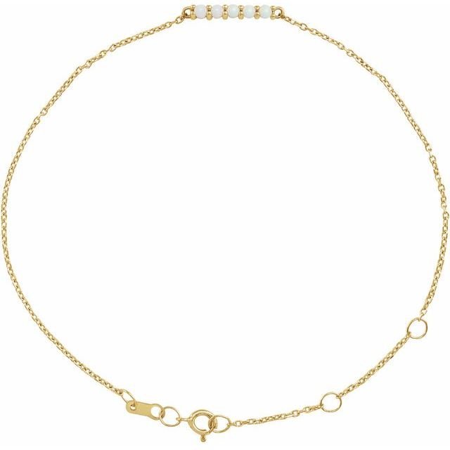 14K Yellow Natural Ethiopian Opal Bar 6 1/2-7 1/2' Bracelet